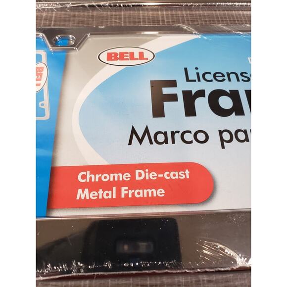 SET OF 2 Bell Chrome Die Cast Metal License Plate Frame CORROSION RESISTANT - Picture 3 of 7
